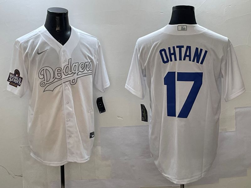 Men Los Angeles Dodgers #17 Ohtani White Fashion Edition Game 2025 Nike MLB Jersey style 3->los angeles dodgers->MLB Jersey